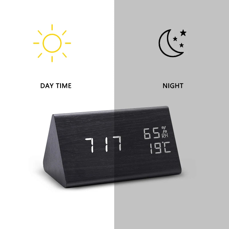 WoodTime™ - Digital LED Wooden Alarm Clock